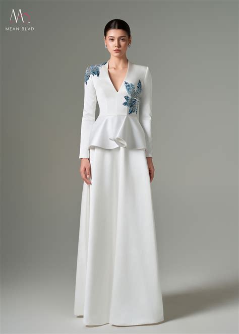 Leila Peplum Flared Taffeta Silk Floor Length Dress | MEAN BLVD