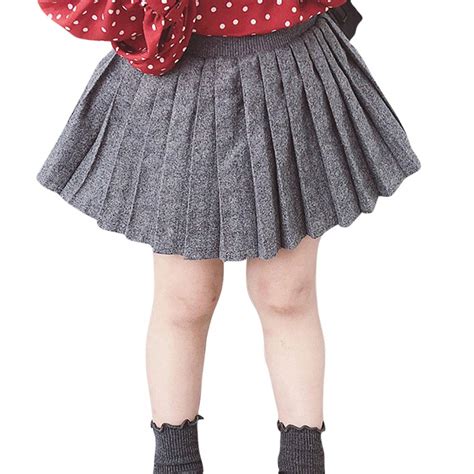 Hopscotch Girls Polycotton Solid Mid Thigh Length Skirt in Gray Color ...