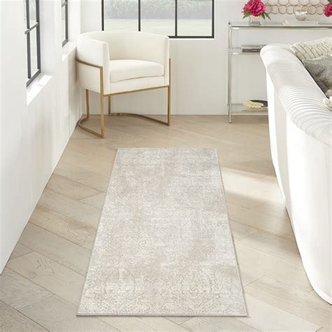 Inspire Me! Home Décor Iliana Modern Beige Grey 2'3" x 7'6" Area Rug ...