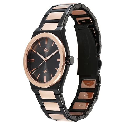 Buy Online Fastrack Vyb Nimbus Quartz Analog Black Dial Two Toned Color ...