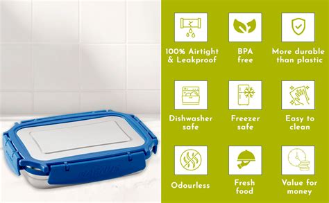 Buy Magnus Bolt Deluxe Stainless Steel Lunch Box - BPA-Free, Leak-Proof ...