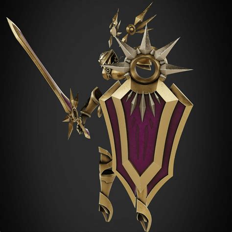 🛡️ League of Legends Leona Armor with Shield and Blade for Cosplay・ 3D ...
