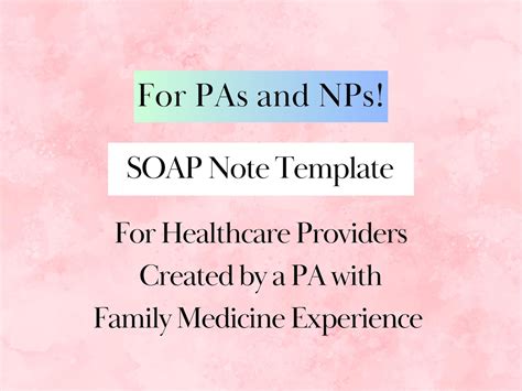 Digital SOAP Note Template for Students and Providers | Printable SOAP ...