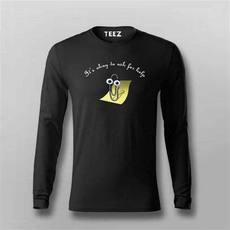It’s Okay to Ask for Help Microsoft Assistant Clippy T-shirt For Men