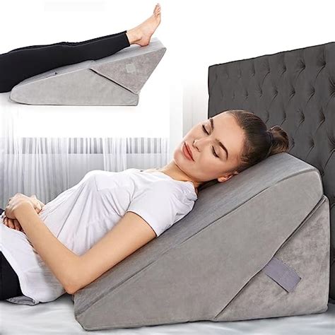 AllSett Health Bed Wedge Pillow-Adjustable Folding MemoryFoam Incline ...
