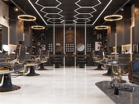 Black Barbershop interior design :: Behance