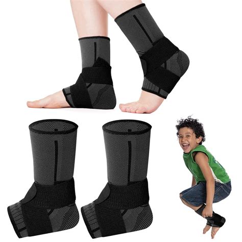 Buy 1 Pair Ankle Brace for Kids Compression Ankle Sleeves Adjustable ...
