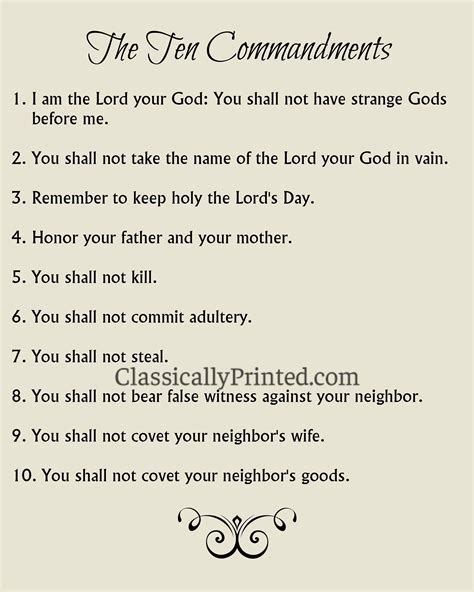 Large Print Ten Commandments
