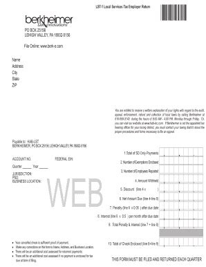 LST-1 Local Services Tax Employer Return - Fill and Sign Printable ...