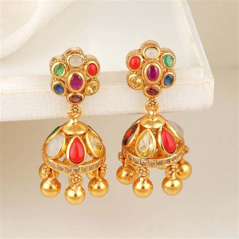Gold Plated Navaratna Jewellery Online | 92.5 Gold Plated Silver ...