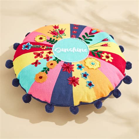 Buy Glance Sunshine Beaded Filled Cushion - 40x40cm from Home Centre at ...