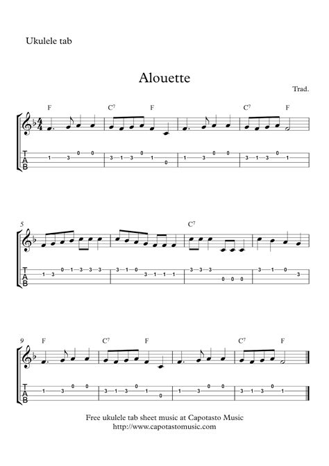 Quotspanish Romancequot Ukulele Sheet Music Free Printable