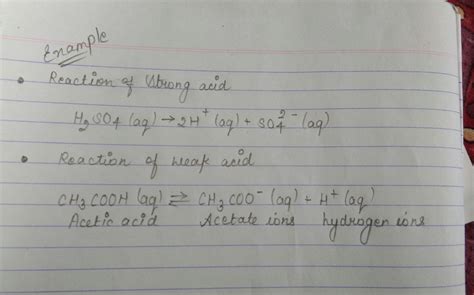 What are strong acids and weak acids? Give two examples. - Brainly.in
