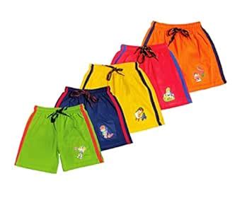 Baba & Baby Boys and Girls Regular Cotton Shorts Pack of 5 (2-3 Years ...