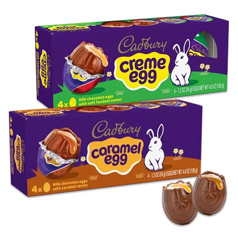 Cadbury Creme Eggs Bulk 8 Pack- 4 Cadbury Caramel Eggs and 4 Creme ...