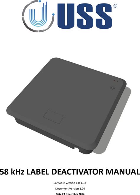 Universal Surveillance Systems USS-AMDEACT 58 kHz Deactivator User ...