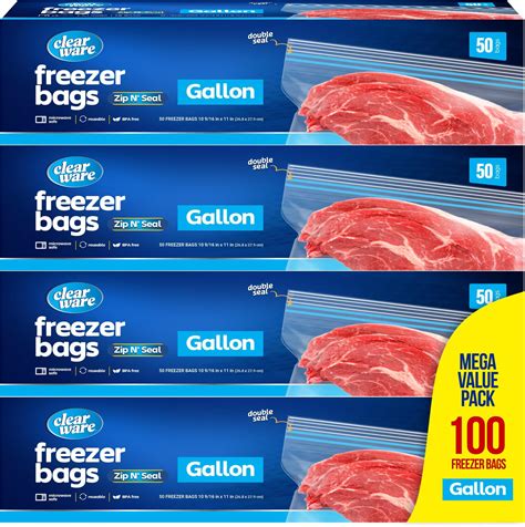 Amazon.com: Ziploc Professional Freezer Bags, For Food Organization and ...