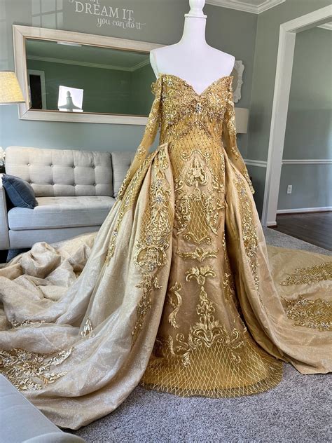 Gold gown for 50th wedding anniversary | Honestweddingadvice.com