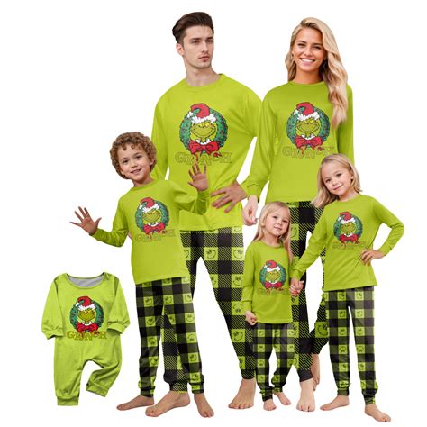 2025 Grinch Pajamas 2-Piece Matching Set, Christmas Grinch Family ...