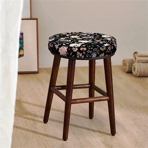 Chumbak English Cafe Stool - Bohemian Palampore Black (1 Seater Stool ...