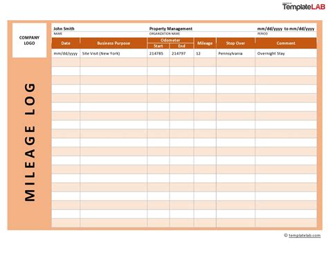20 Printable Mileage Log Templates (Free) ᐅ TemplateLab