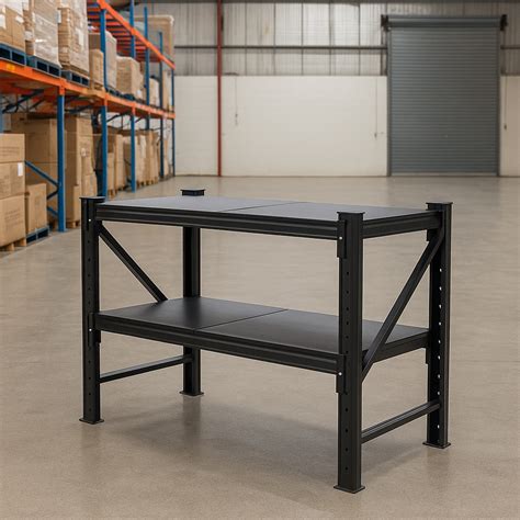 Steel Work Bench 1.5M x 0.6M x 0.9M Black – Hobbs Displays