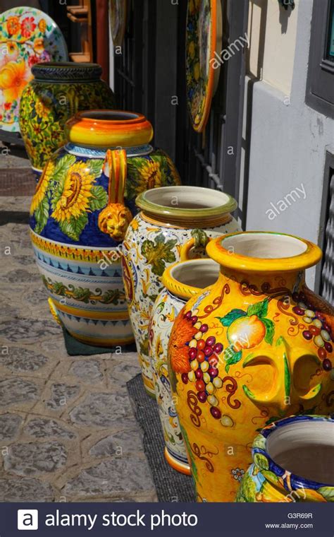 Large pots urns Majolica from Italy Amalfi coast big statement peaces ...