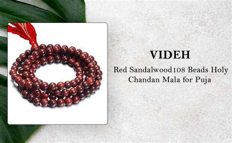VIDEH Red Sandalwood Maala Rosary Lal Chandan Jaap / 108 Beads Holy ...