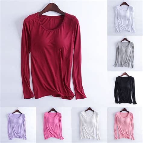 Utoimkio Women's Long Sleeve Undershirts Tops Crew Neck Slim Fit Soft ...