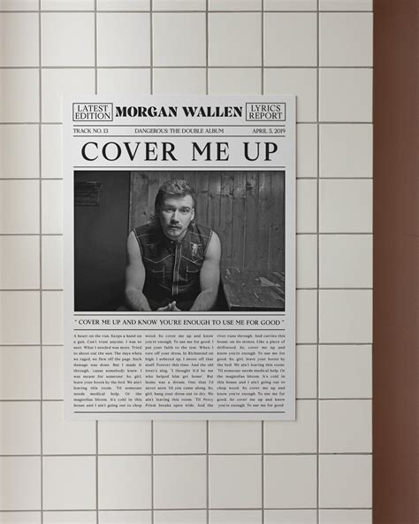 Morgan Wallen Retro Newspaper Print, Morgan Wallen Poster, Cover Me up ...