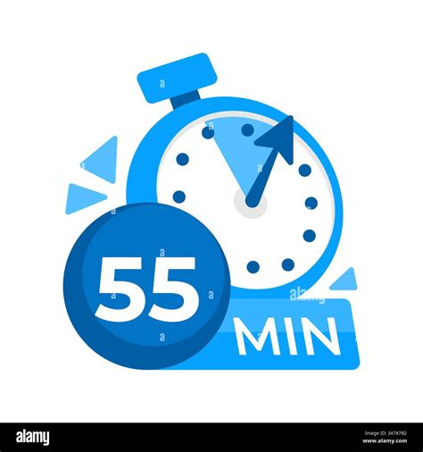 55 minutes timer. Stopwatch icon 55 min. Clock and watch limited ...