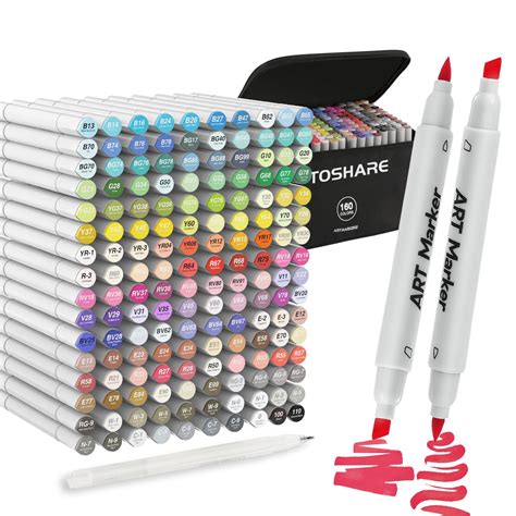 TOSHARE 160 Colors Alcohol Markers Set - Double Tip Art Markers Alcohol ...