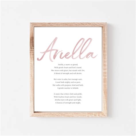 Ariella Baby Name Meaning Poem Baby Names Nursery Sign Girl Names ...
