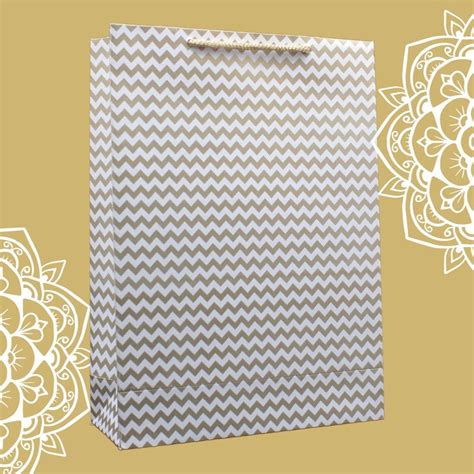 Arrow Paper Products Golden Wave Design Paper Gift Bags for Return ...