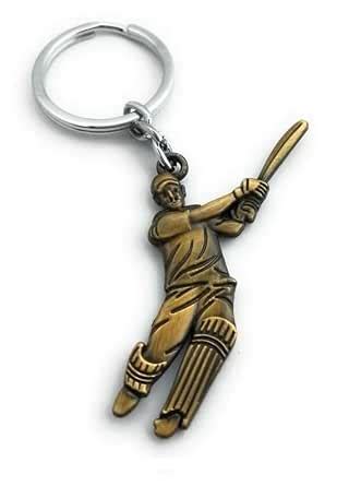 Affordable Keychains - 1 Pc Double Sided Cricket Player Metal Keychain ...