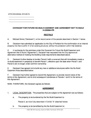 Fillable Online COVENANT FOR FUTURE NO-BUILD EASEMENT AND AGREEMENT NOT ...
