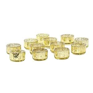 Buy Koyal Mercury Tealight Candle Holders, 12-Pack Set, Petite Aged ...