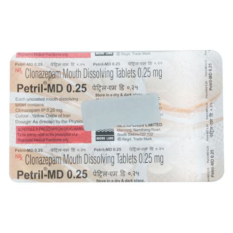 Petril-MD 0.25 Tablet | Uses, Side Effects, Price | Apollo Pharmacy