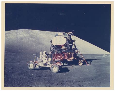 Lot Detail - NASA Photo from the Apollo 17 Mission, Showing Gene Cernan Driving the Lunar Rover ...