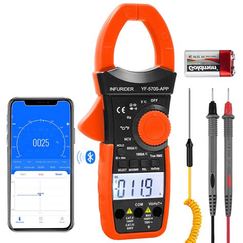 Buy INFURIDER Digital AC/DC Volt Amp Clamp Meter,Wireless Bluetooth ...