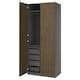 PAX / TONSTAD wardrobe combination, dark grey/brown stained oak veneer ...