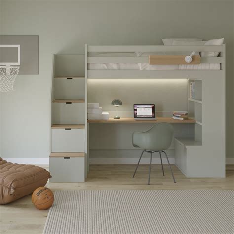 Loft bed with desk underneath for adults online
