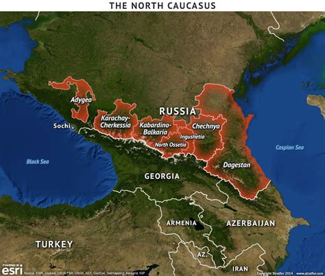 caucasus map russia