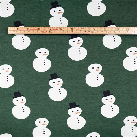 Tissu jersey Snowman vert forêt – Tygdrömmar® | Ikatee | ikatee