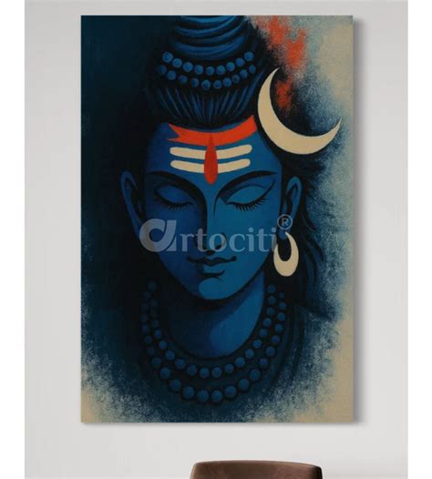 Lord Shiva Indian Ethnic Canvas Painting / Lord Shiva