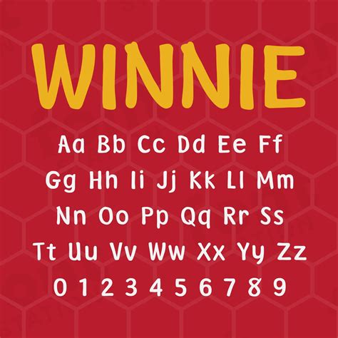 Winnie The Pooh Font - Teddy Bear Font - Instant Download