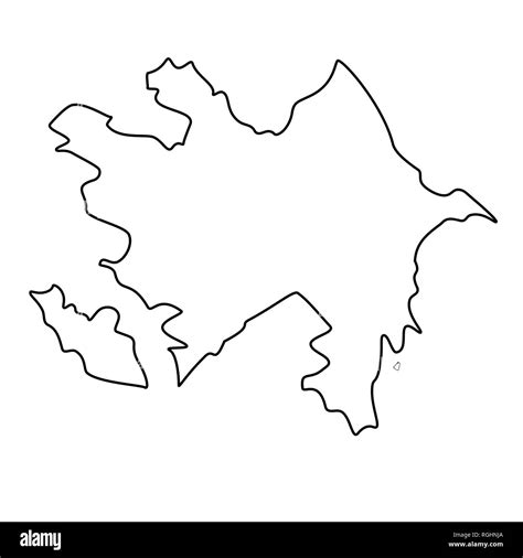 Map of Azerbaijan - outline. Silhouette of Azerbaijan map illustration Stock Photo - Alamy