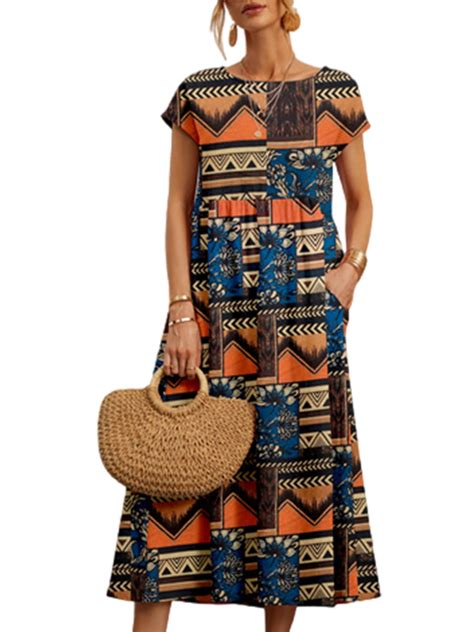 Frontwalk Womens Dresses Summer Floral Beach Sundress Ladies Short ...