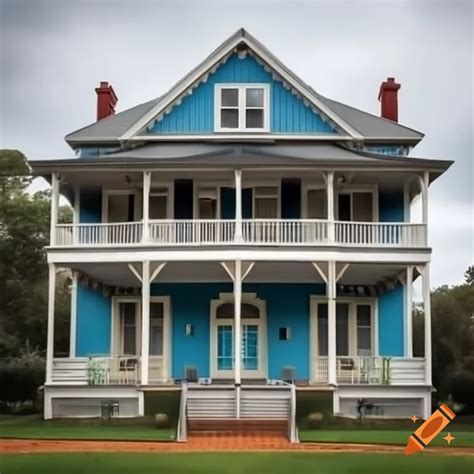 Colorful village featuring Louisianan plantation house style with ...