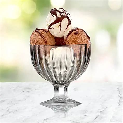 Uniglass Ice Cream Glass Bowls Set, 270ml, Set of 6, Transparent ...